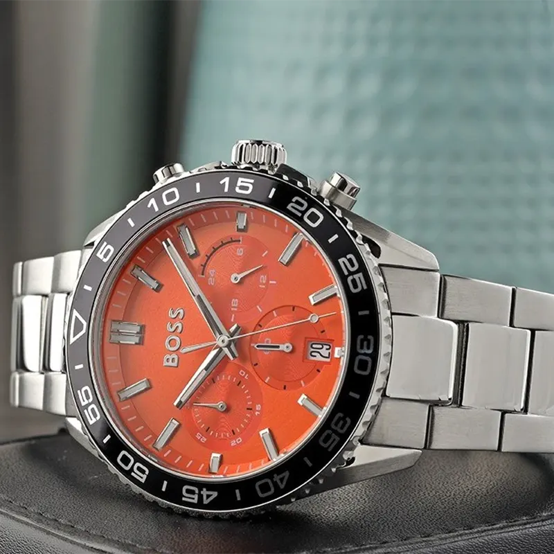 Hugo Boss Runner Chronograph Orange Dial Men's Watch | 1514162