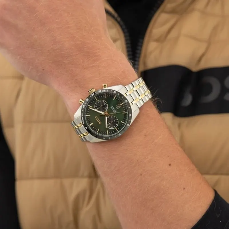 Hugo Boss Tourmaster Dual Time Green Dial Men's Watch | 1514287