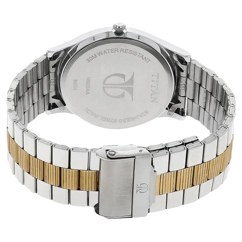 Titan Karishma Silver Dial Two-Tone Men's Watch | 1650BM01