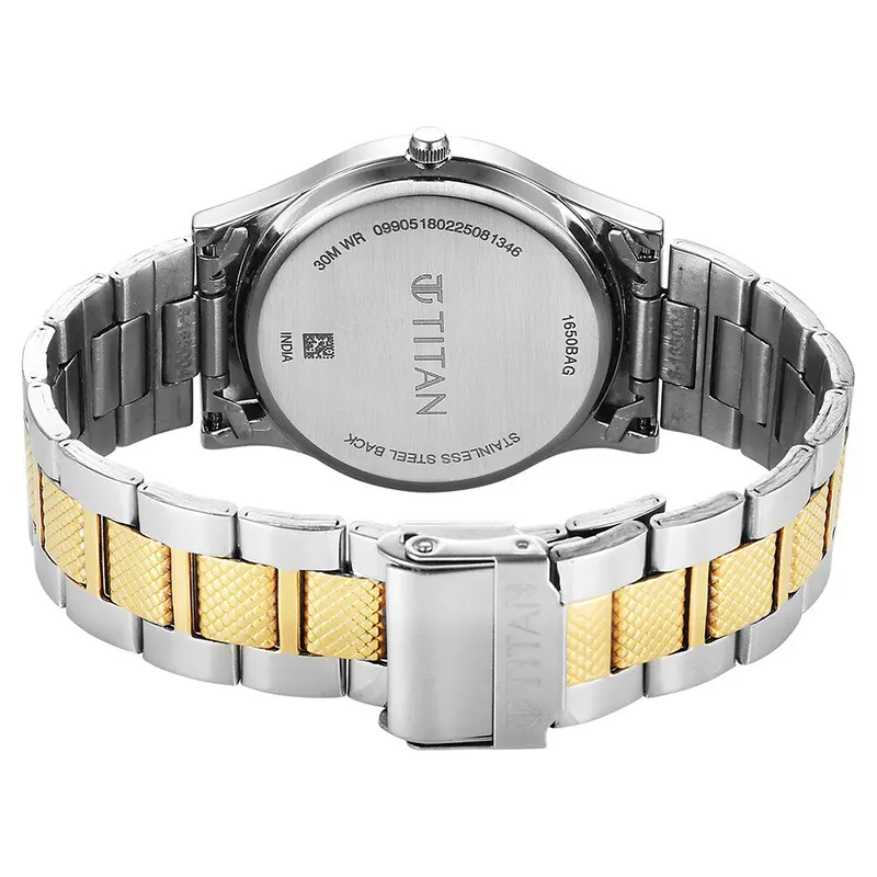 Titan Karishma 1650BM05 Blue Dial Two tone Men's Watch