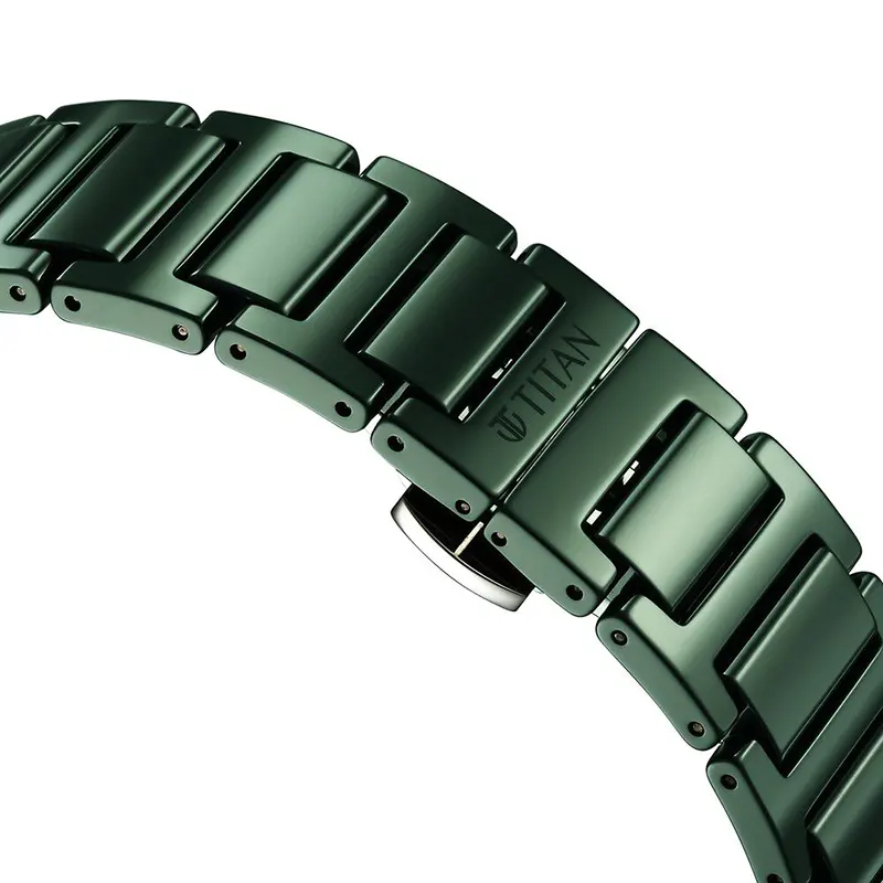 Titan Edge Ceramic Glossy Green Dial Slimmest Men’s Watch | 1696QC06