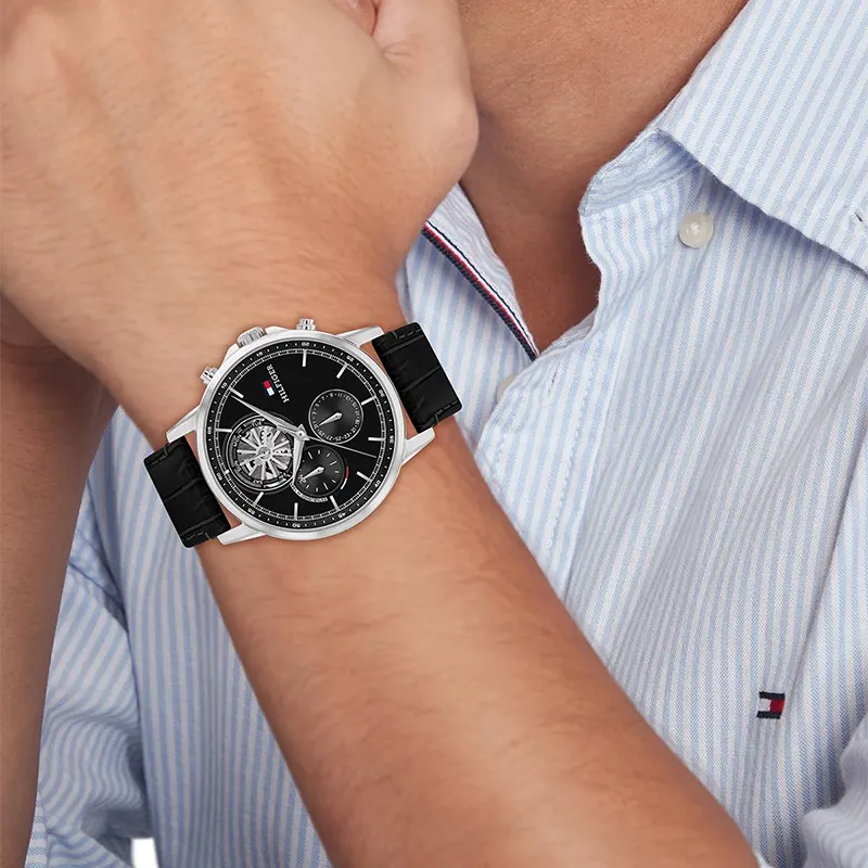 Tommy Hilfiger Stewart Multifunction Black Dial Men's Watch | 1710605