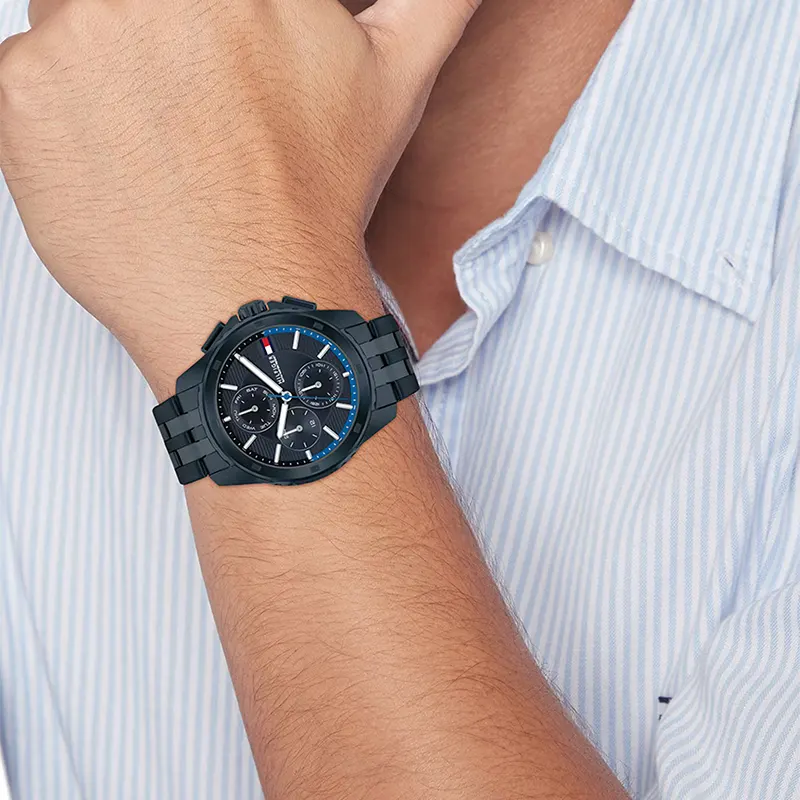 Tommy Hilfiger Walker Ionic Plated Blue Steel Navy Dial Men's Watch | 1710622