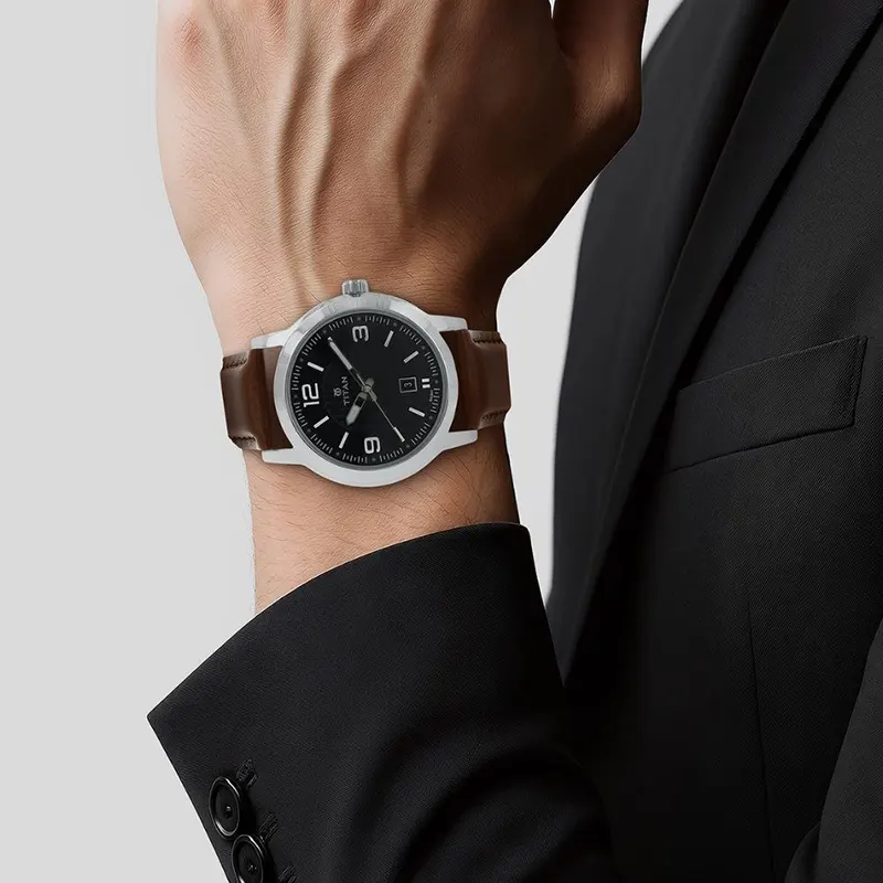 Titan Workwear 1730SL02 Black Dial Men's Watch