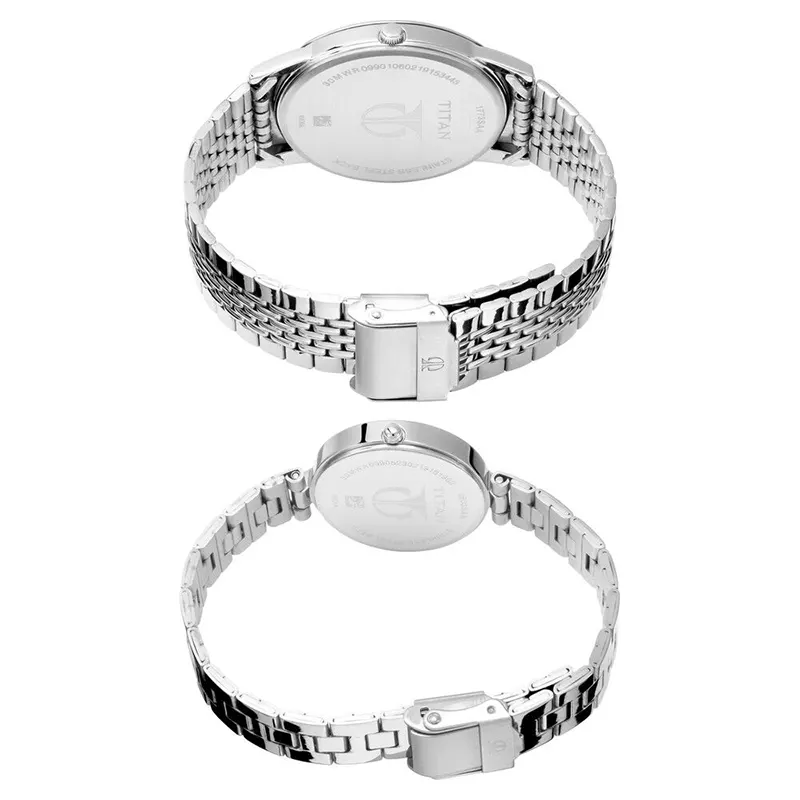 Titan Bandhan Silver Dial Couple Watch | 17732603SM01