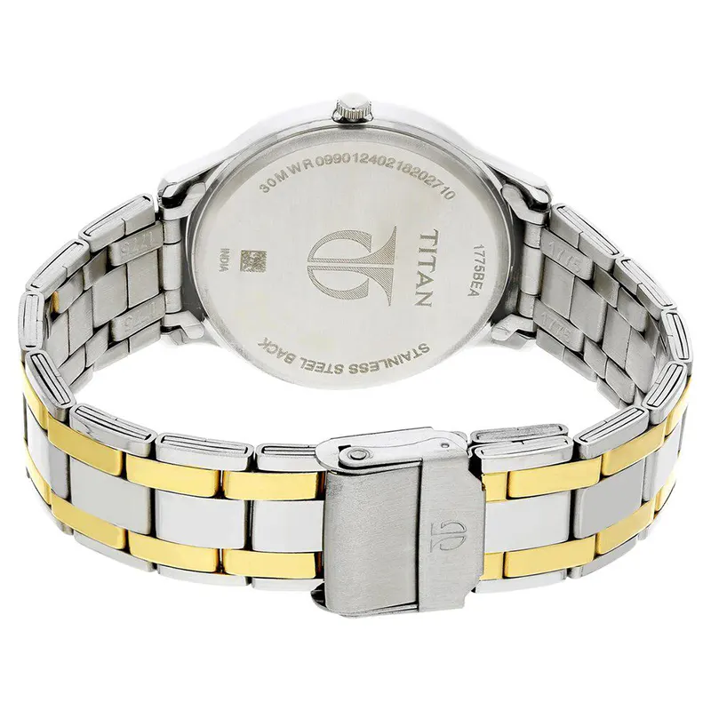 Titan 1775BM01 White Dial Two tone Men's Watch