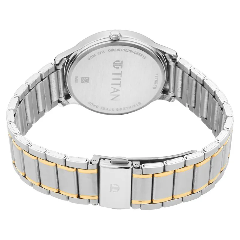 Titan Lagan 1775BM02 White Dial Two tone Men's Watch