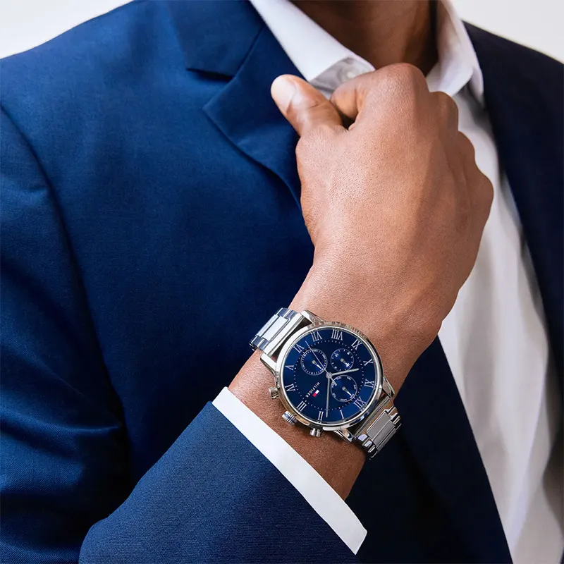 Tommy Hilfiger Kane Blue Dial Gunmetal Men's Watch | 1791456