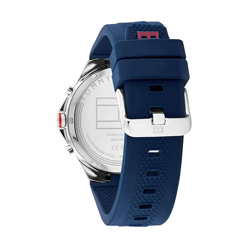 Tommy Hilfiger Justin Blue Dial Silicone Men's Watch | 1792057