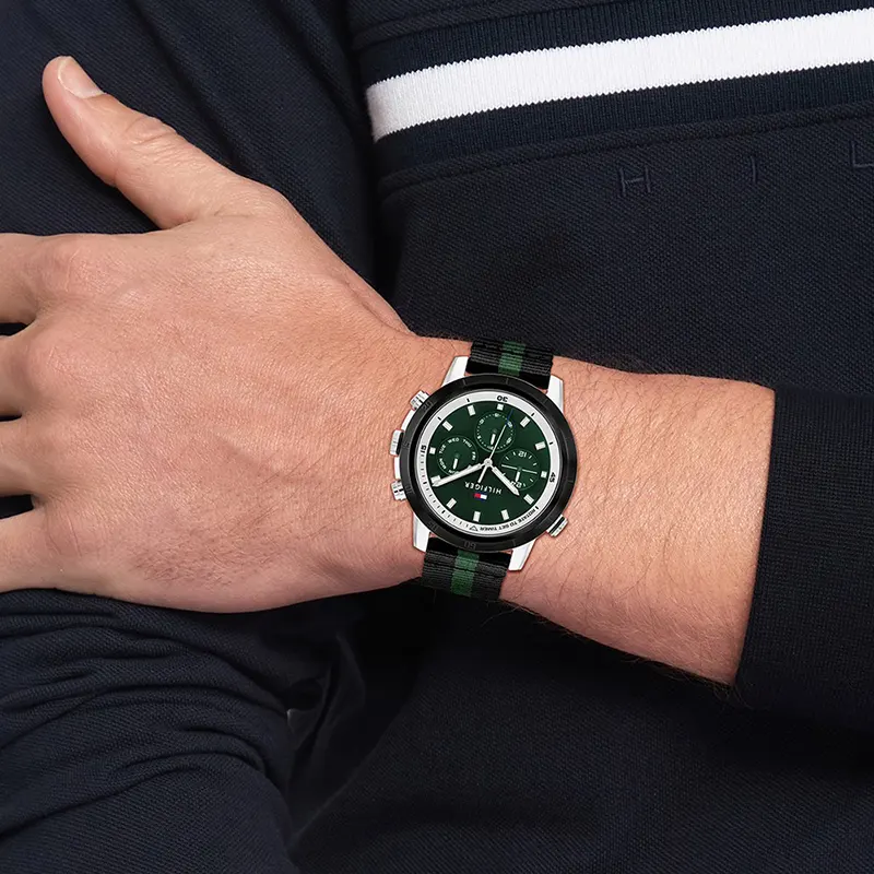 Tommy Hilfiger Troy Multifunction Green Dial Men's Watch | 1792107