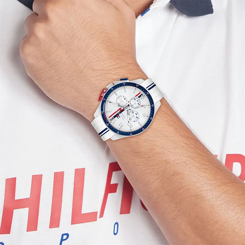 Tommy Hilfiger Bank Chronograph White Dial Men's Watch | 1792167