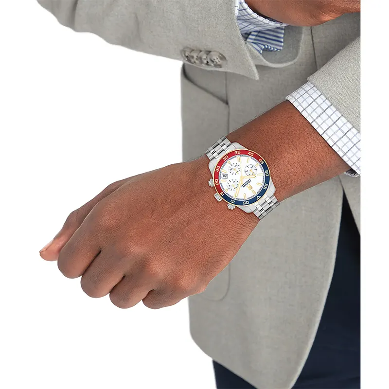 Tommy Hilfiger TH85 Chronograph White Dial Pepsi Men's Watch Watch | 1792184