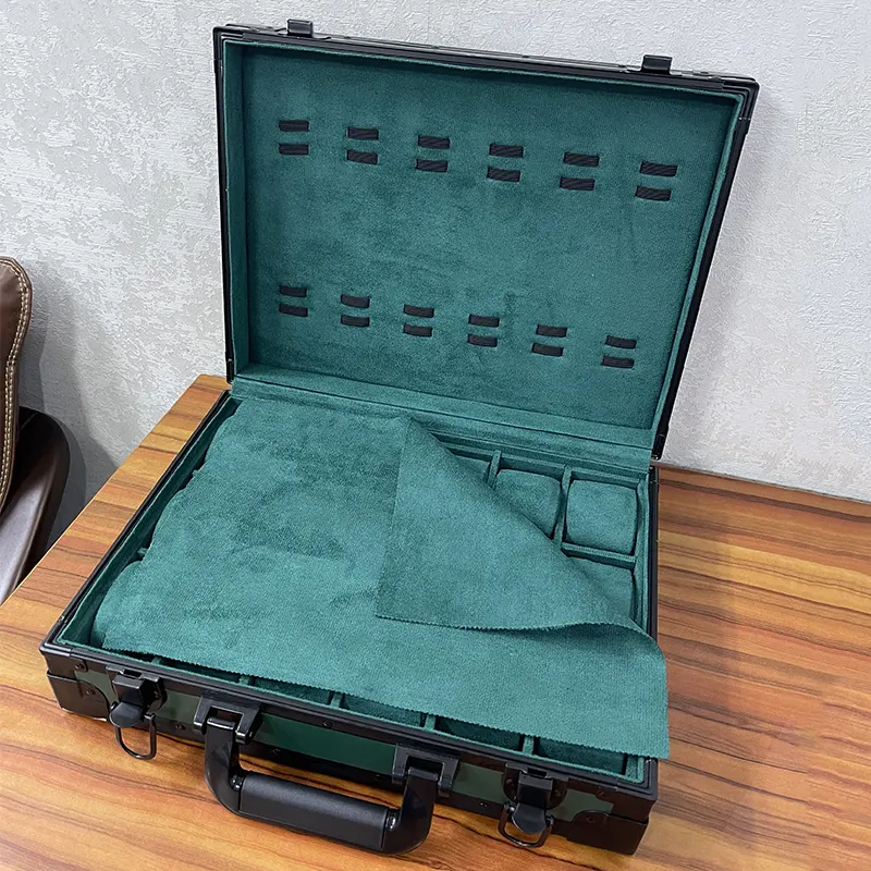 18 Slots Dark Green High Materials Watch Organizer Box And Gift Case