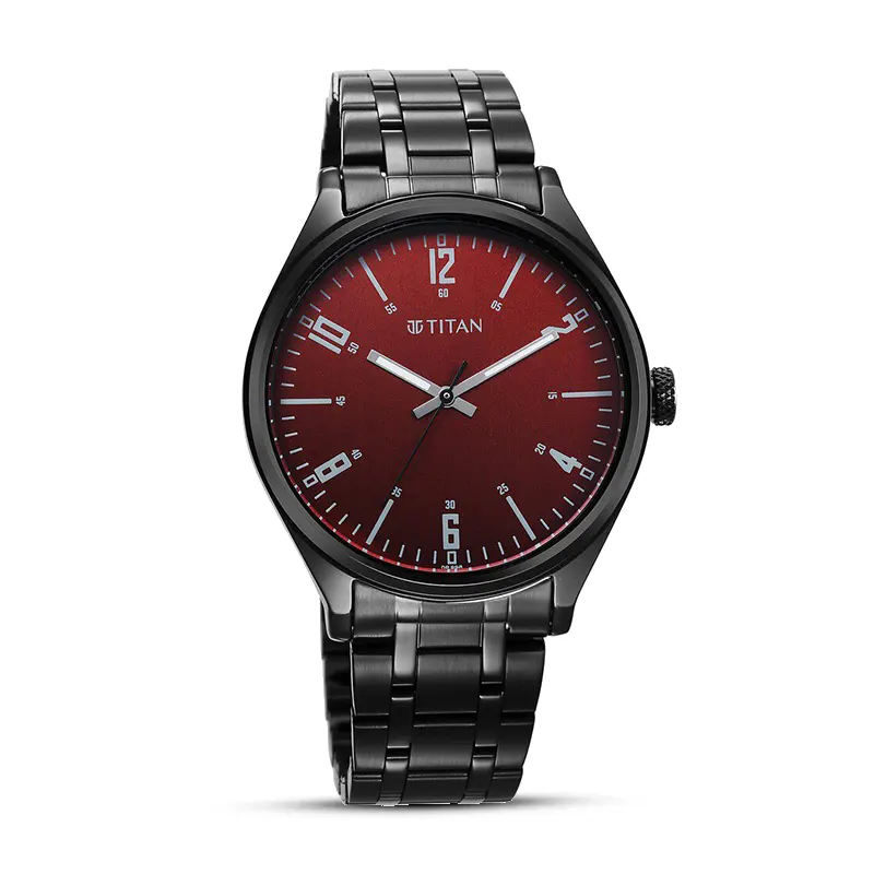 Titan Workwear Wrist Wit Red Brown Dial Men's Watch | 1802NM02