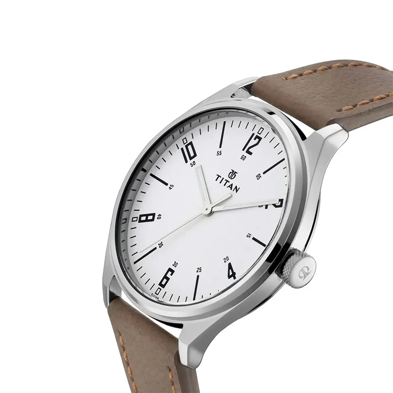 Titan Urban Edge Lustrous Silver Dial Men's Watch | 1802SL01
