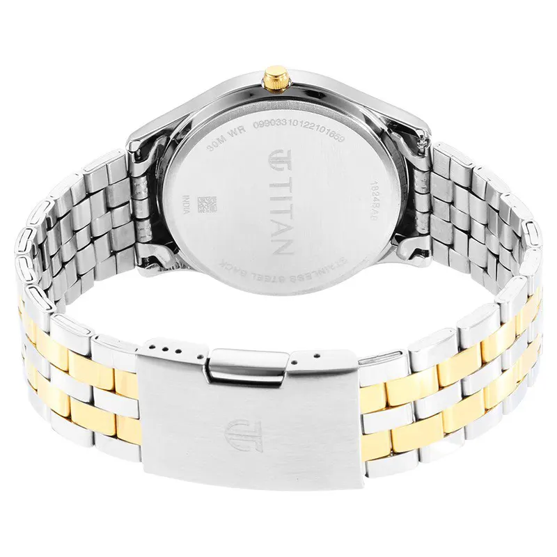 Titan Trendsetter Chic Blue Dial Two-Tone Men's Watch | 1824BM03