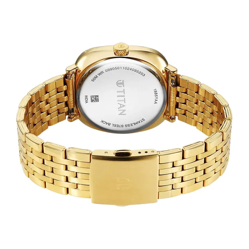Titan Neo Curve Green Dial Gold-Tone Men's Watch | 1885YM02