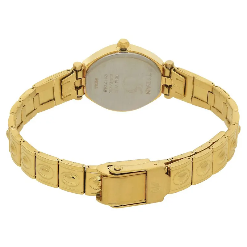 Titan 2417YM02 Champagne Dial Gold-tone Ladies Watch