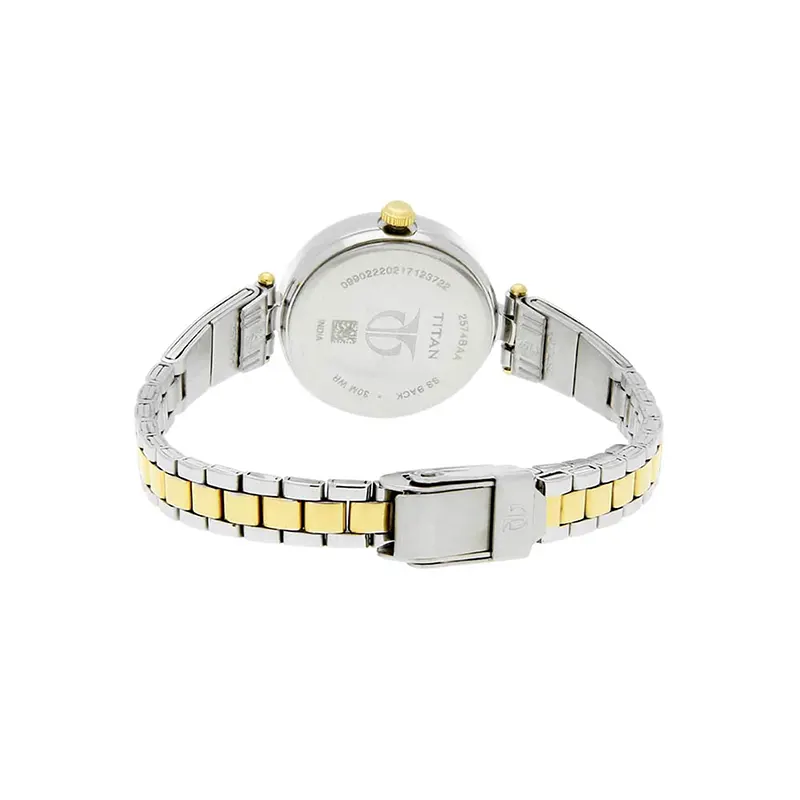 Titan 2574BM01 Silver Dial Two-Tone Ladies Watch