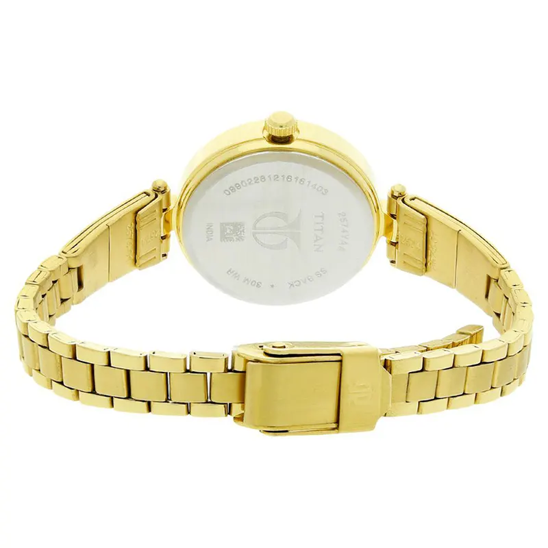 Titan Karishma Champagne Dial Gold-tone Ladies Watch | 2574YM01