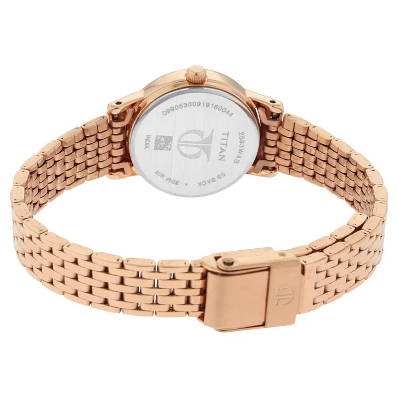 Titan 2593WM02 Rose Gold Dial Rose Gold-tone Ladies Watch