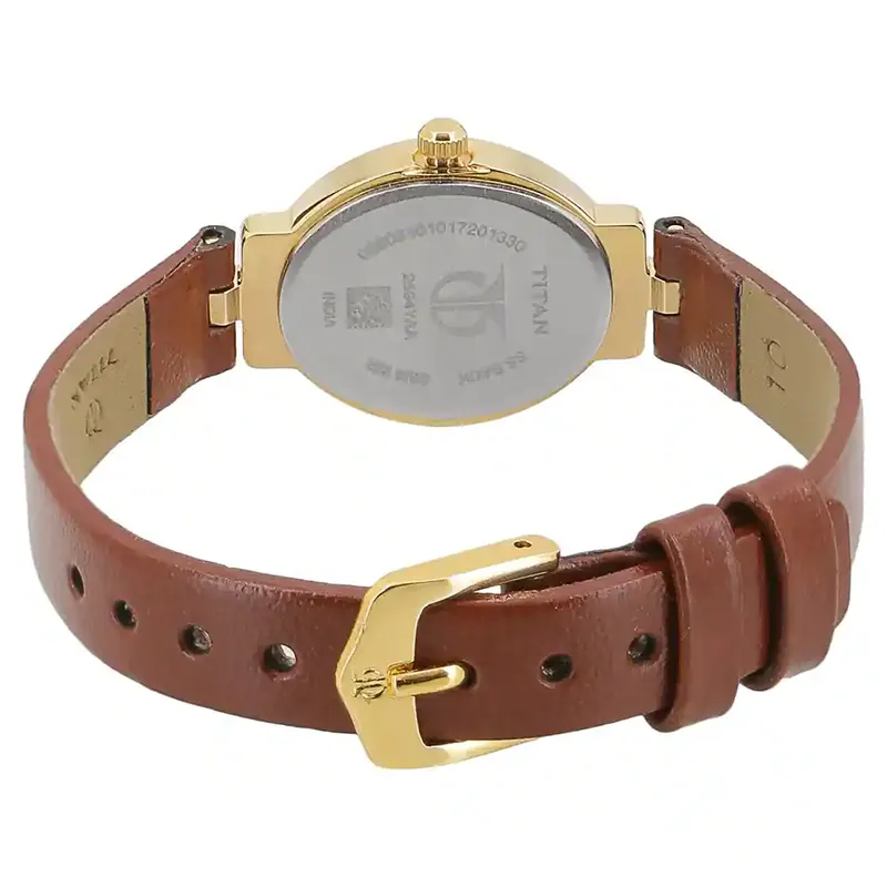 Titan 2594YL01 Brown Leather Strap Ladies Watch