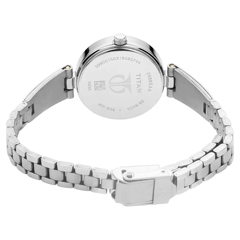 Titan Lagan 2598SM03 Blue Dial Silver-Tone Ladies Watch