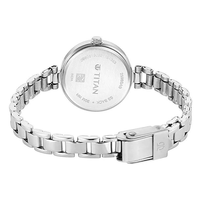 Titan Lagan 2598SM06 Pink Dial Silver-Tone Ladies Watch