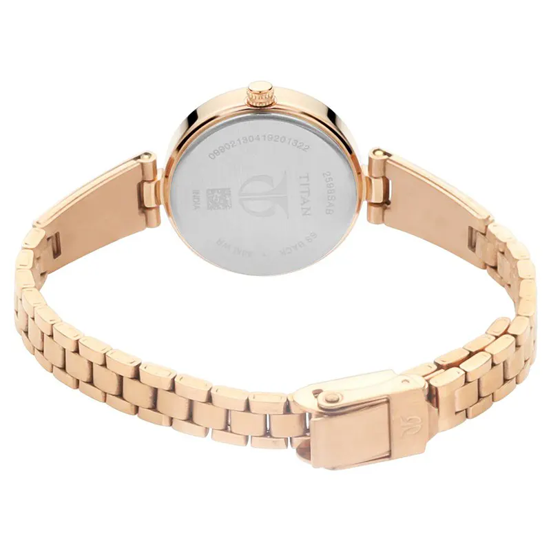 Titan Lagan 2598WM01 Silver Dial Rose Gold-Tone Ladies Watch