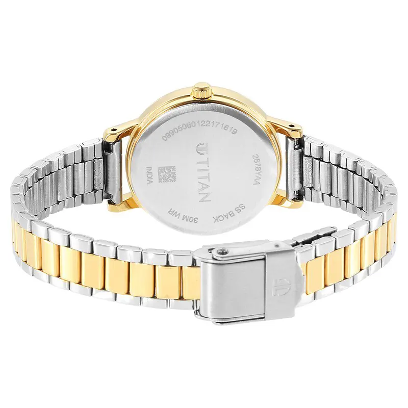 Titan Karishma 2678BM01 Grey Dial Two-Tone Ladies Watch