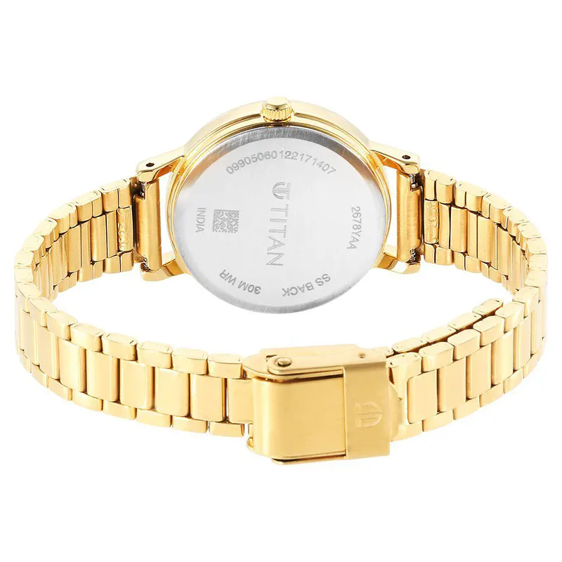 Titan Karishma 2678YM01 Green Dial Gold-Tone Ladies Watch