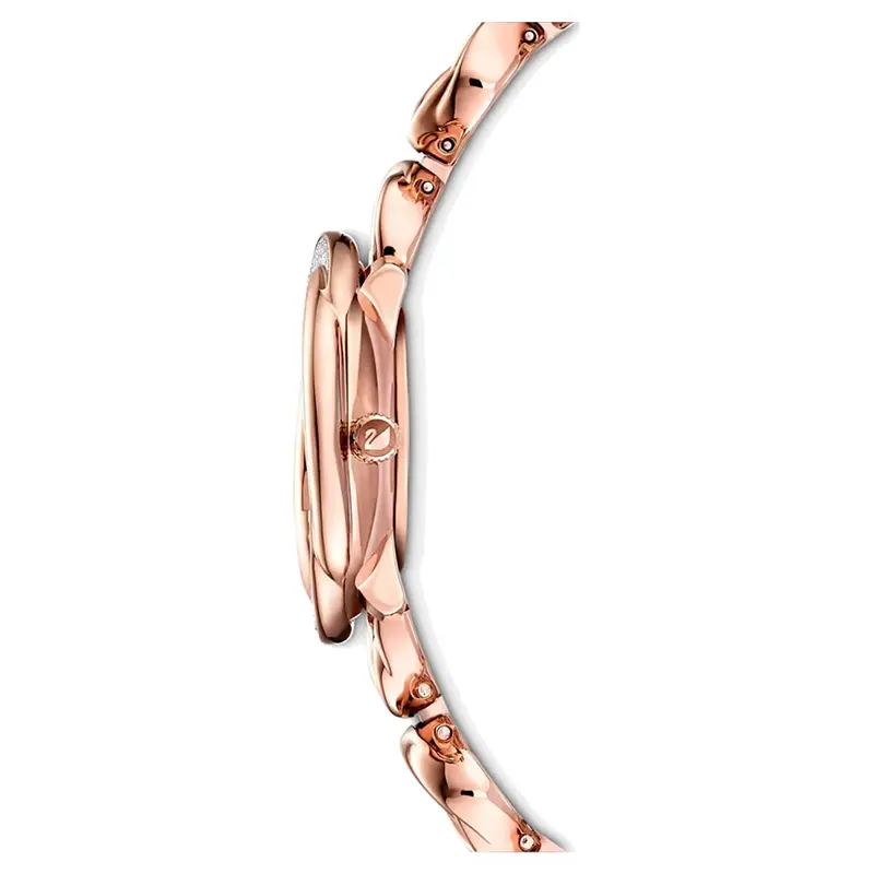 Swarovski Crystal Flower Red Dial Rose Gold-Tone Ladies Watch | 5552783