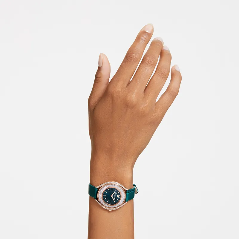 Swarovski Crystalline Aura Vibrant Green Dial Ladies Watch | 5644078