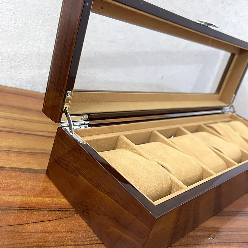 6 Slot Coffee Wooden Watch Organizer Box And Gift Case