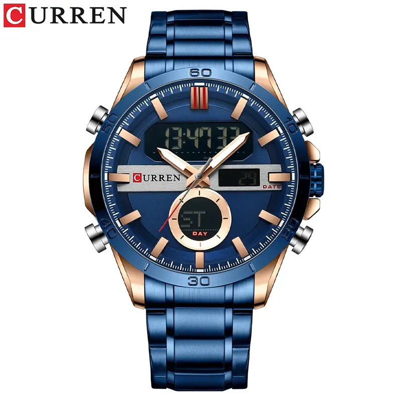 Curren Sport Dual Time Blue Dial Men's Watch | 8384