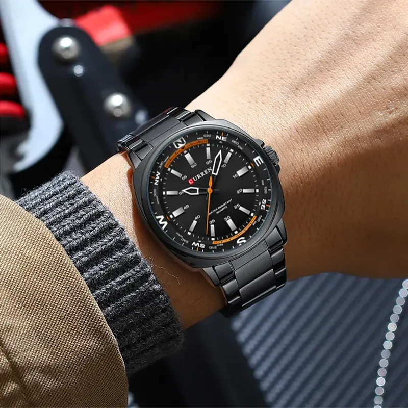 Curren Luxury Black Dial Black Men’s Watch | 8455