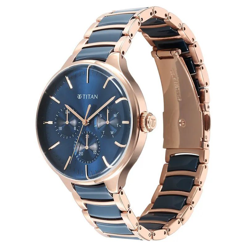 Titan Ceramic Fusion Multifunction Blue Dial Men’s Watch | 90148KD04