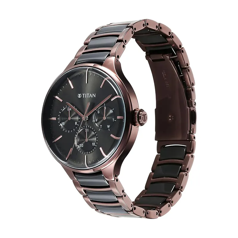 Titan Ceramic Fusion Multifunction Black Dial Men’s Watch | 90148KD05