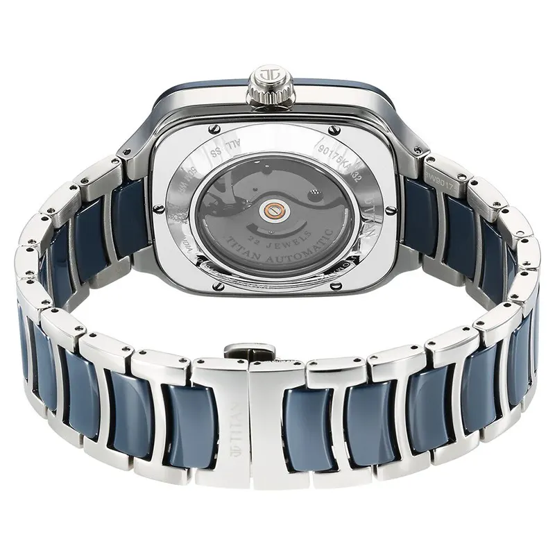 Titan Ceramic Fusion Skeleton Blue Dial Automatic Men's Watch | 90175KD02