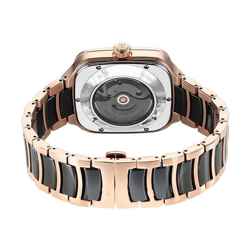 Titan Ceramic Fusion Skeleton Black Dial Automatic Men's Watch | 90175KD03