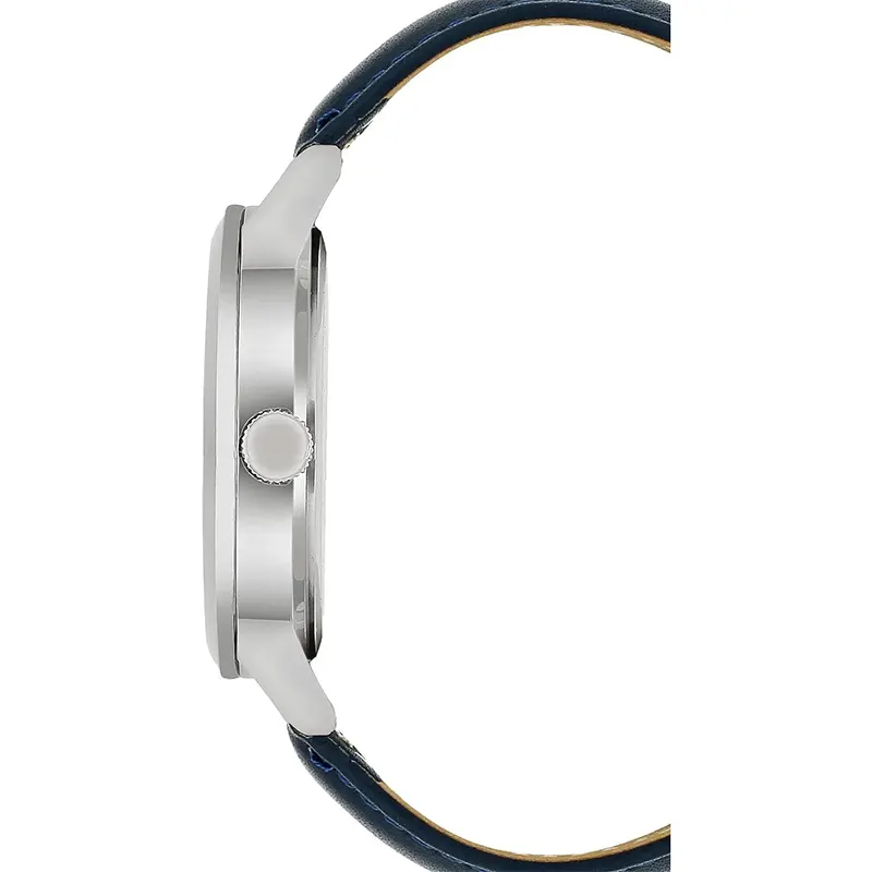 Q&Q A11A-003PY Blue Dial Leather Strap Men's Watch