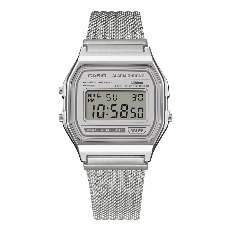 Casio Classic A158WEM-7 Vintage Digital Dial Mesh Band Watch