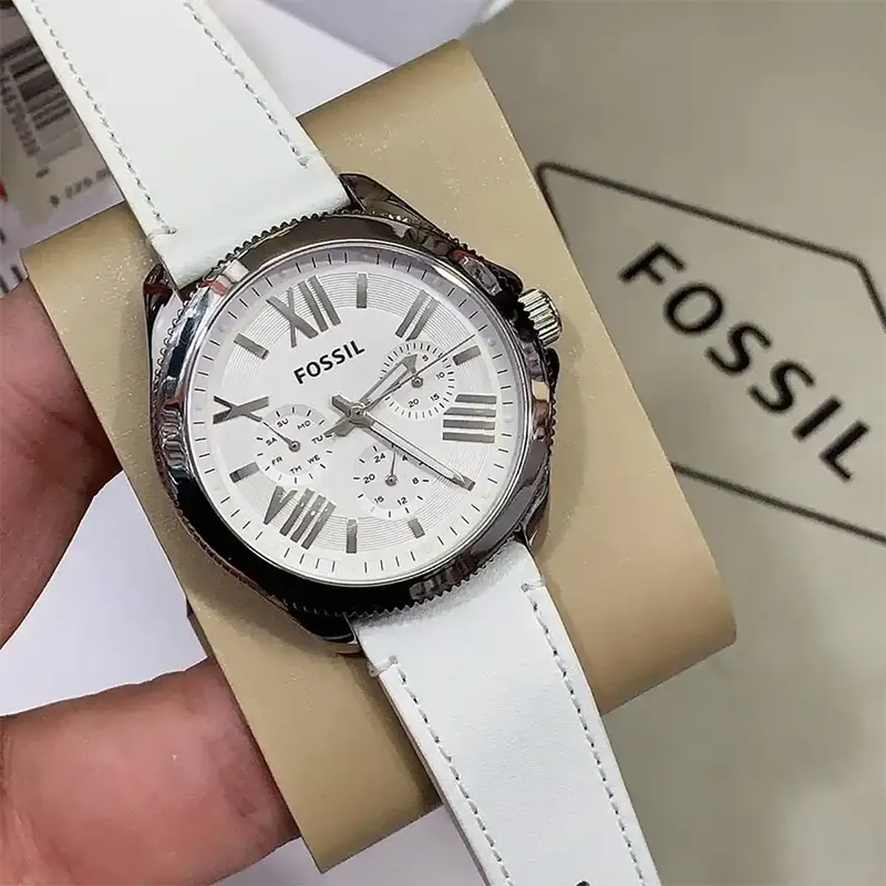 Fossil Cecile Multifunction White Dial Leather Ladies Watch | AM4484