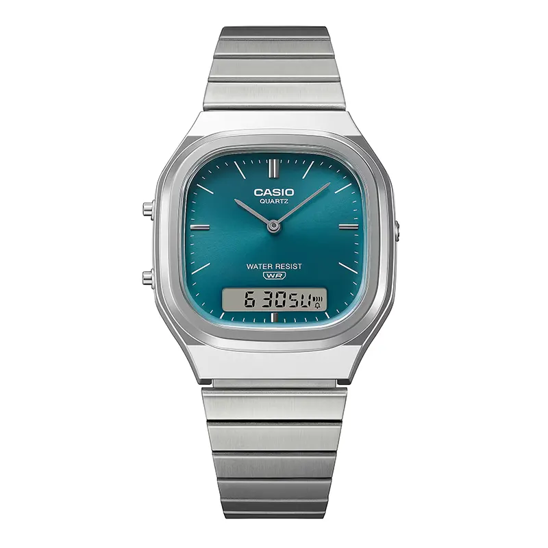 Casio Vintage Retro-Modern Dual Time Blue Dial Watch | AQ-240E-3A