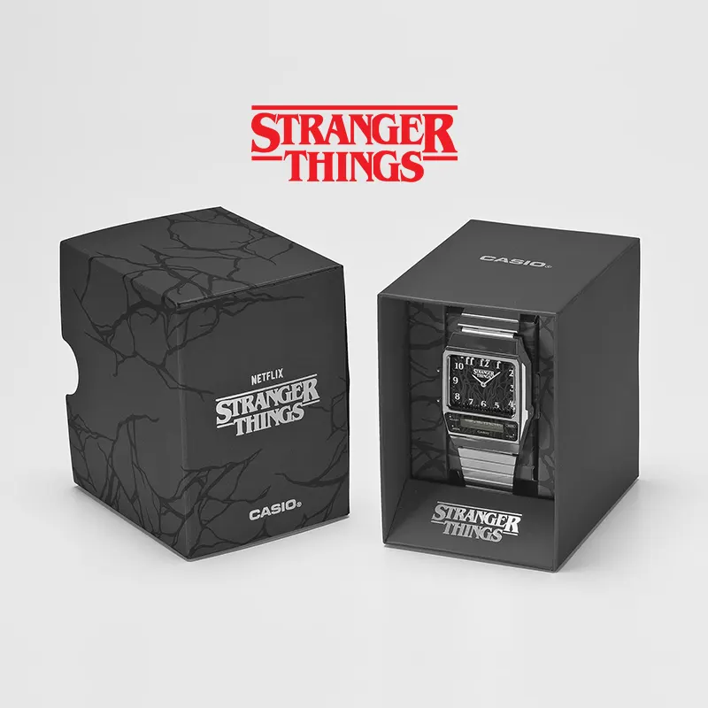 Casio X Stranger Things Vintage Twisting Vines Pattern Dial Watch | AQ-800EST-1ADR