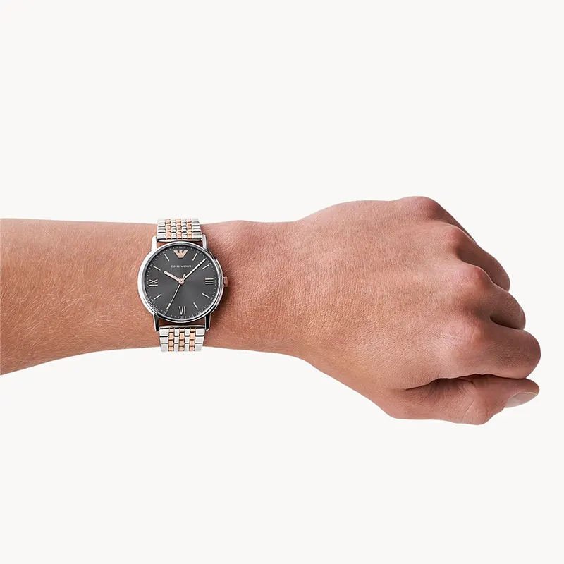 Emporio Armani Dual-tone Black Dial Men's Watch  | AR11121