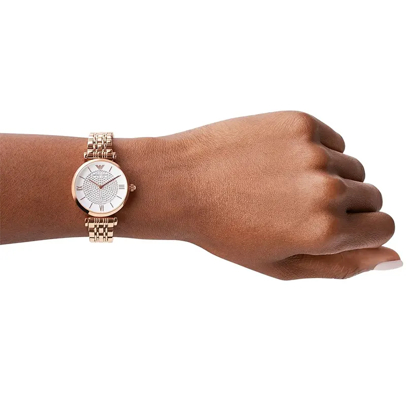 Emporio Armani Gianni T-Bar White Dial Ladies Watch | AR11244