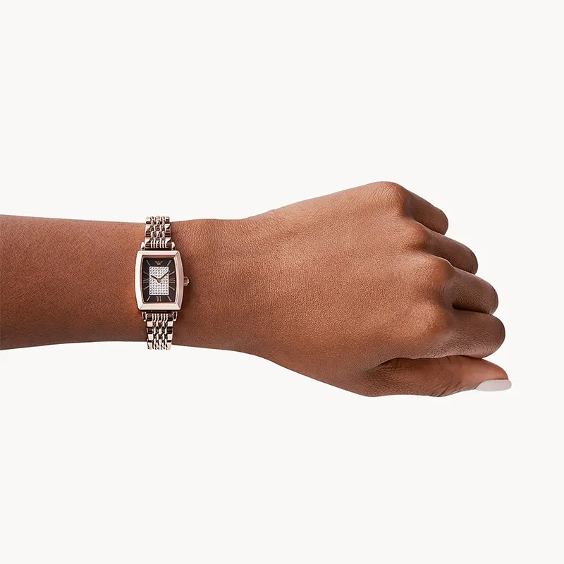 Emporio Armani Brown (crystal pave center) Dial Ladies Watch | AR11407