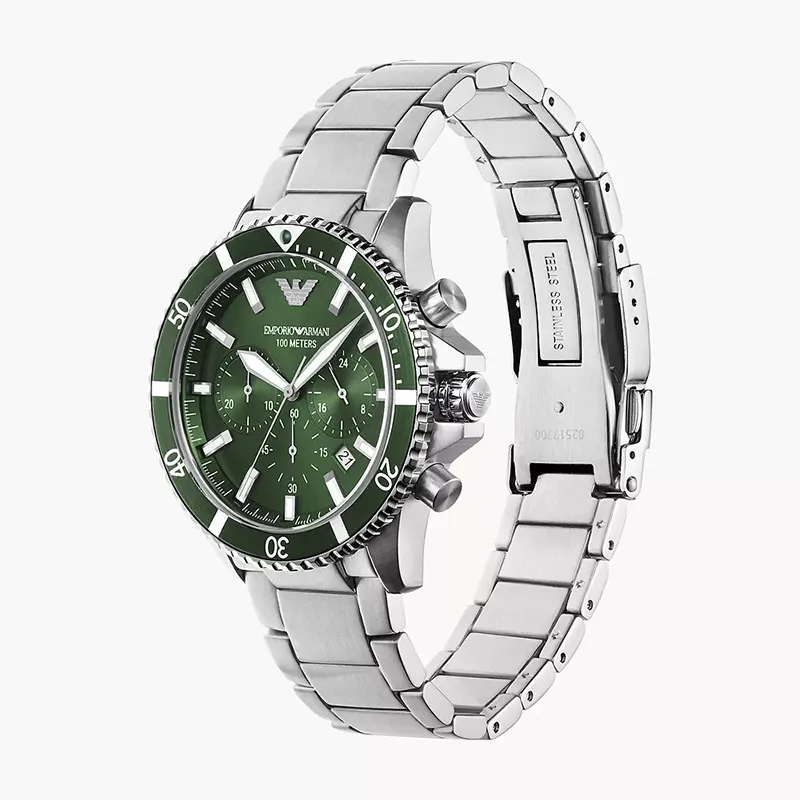 Emporio Armani World Explorer Chronograph Green Dial Men's Watch | AR11500