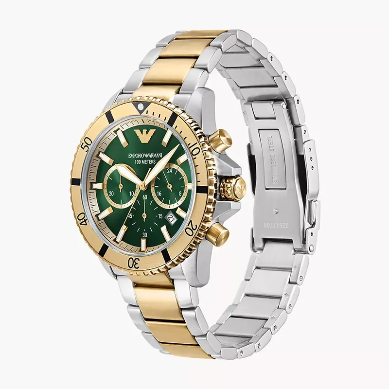 Emporio Armani World Explorer Chronograph Green Dial Men's Watch | AR11586